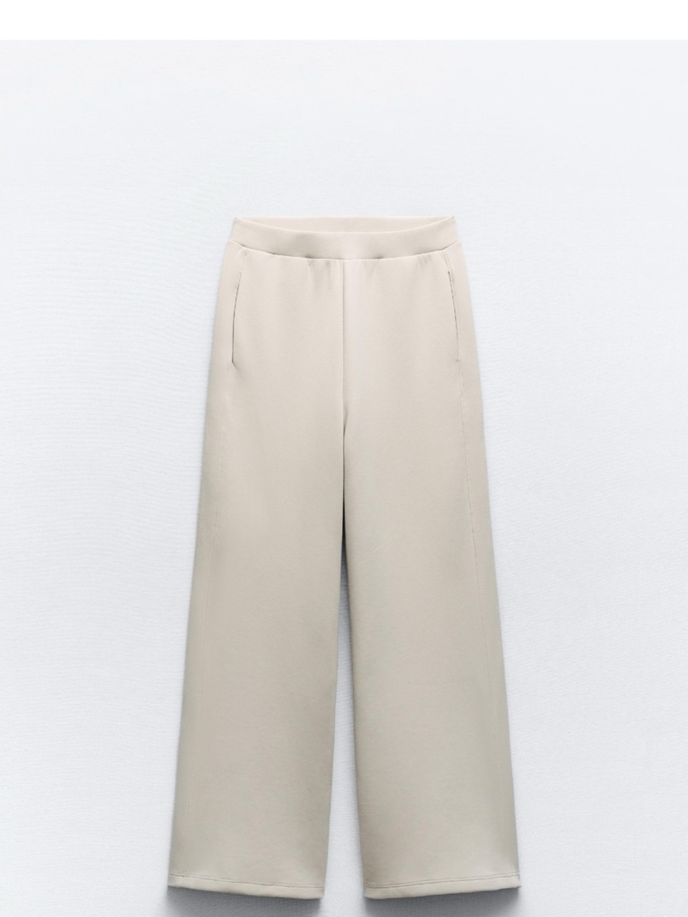 2 piece Pants+ Sweatshirt Zara Cream Wide-Leg Trousers